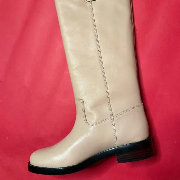 J.Crew Leather Riding Boots – Size 8.5 – Neutral Beige Classic Tall Boots - Picture 11 of 12